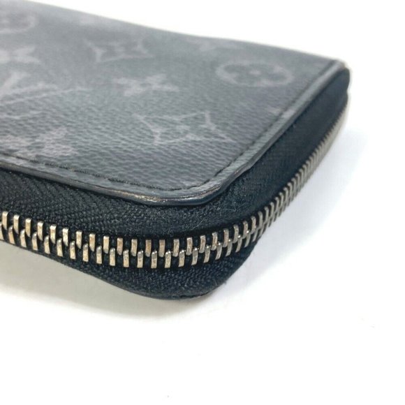 Authentic LOUIS VUITTON M80994 Monogram Eclipse Zippy Dragonnes Trunk print Long - Picture 2 of 16